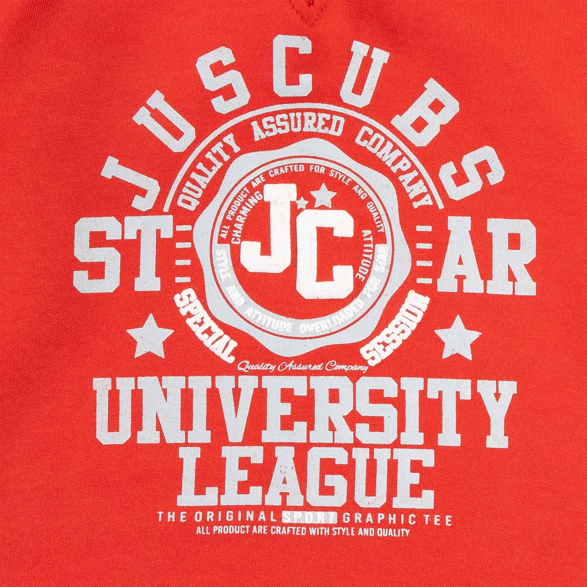 "Boys' Hoodie with University League Graphic and Contrast Grey Hood"