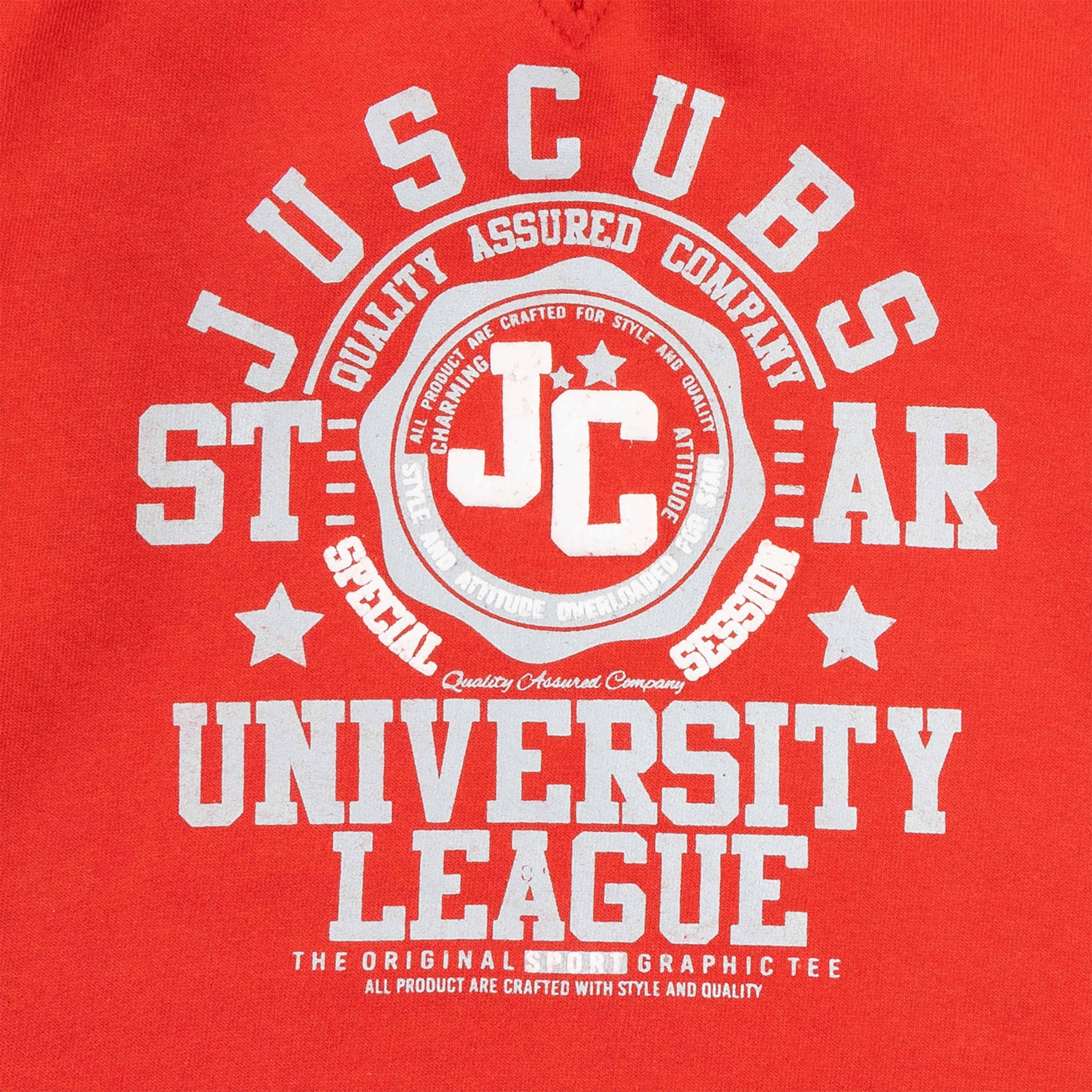 "Boys' Hoodie with University League Graphic and Contrast Grey Hood"