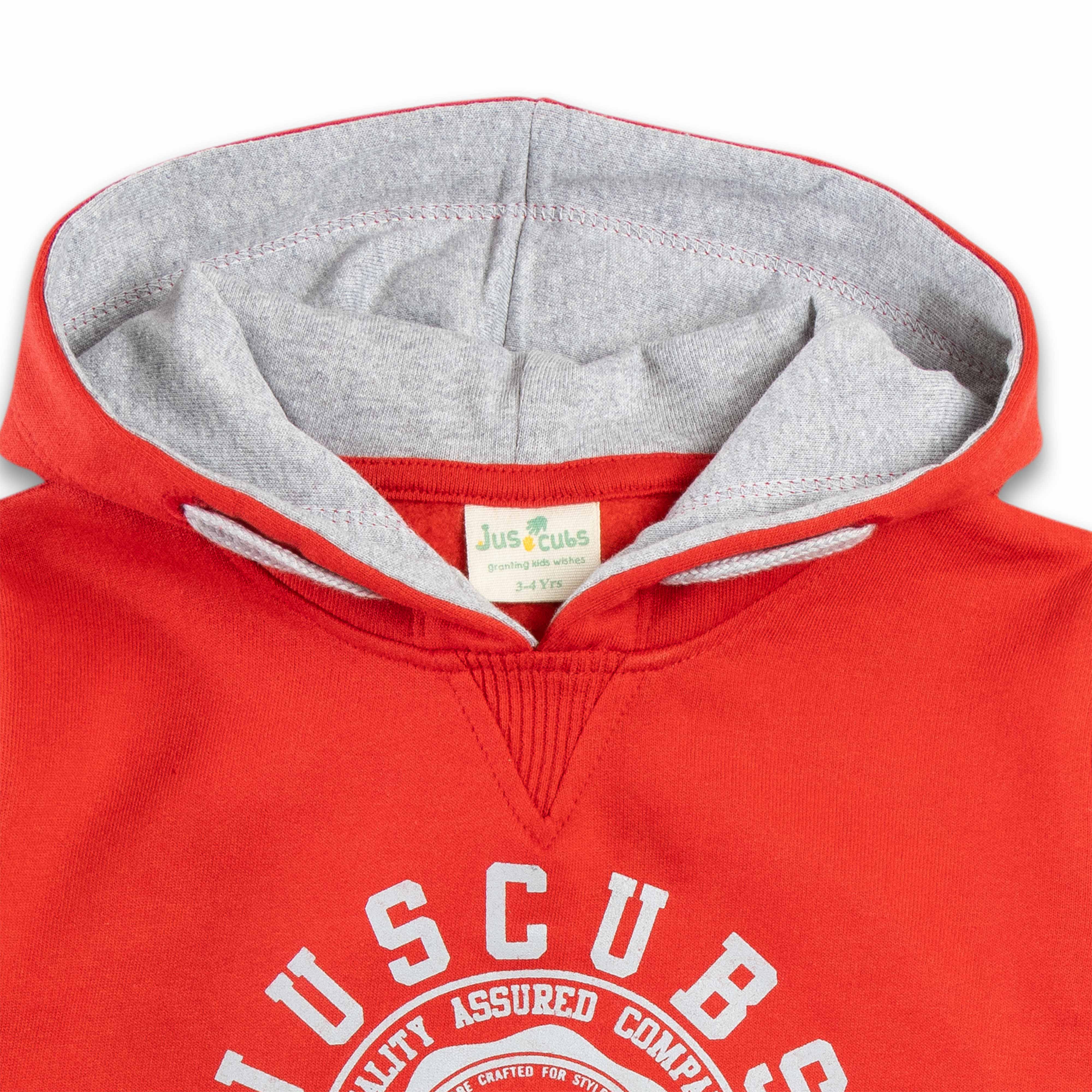 "Boys' Hoodie with University League Graphic and Contrast Grey Hood"