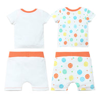 Boys AOP-Solid New Born Sets Pack Of 4