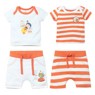 Boys Solid-Striped New Born Sets Pack Of 4