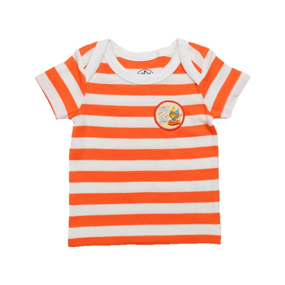 Boys  Stripe-Solid-T-Shirt Pack of 2