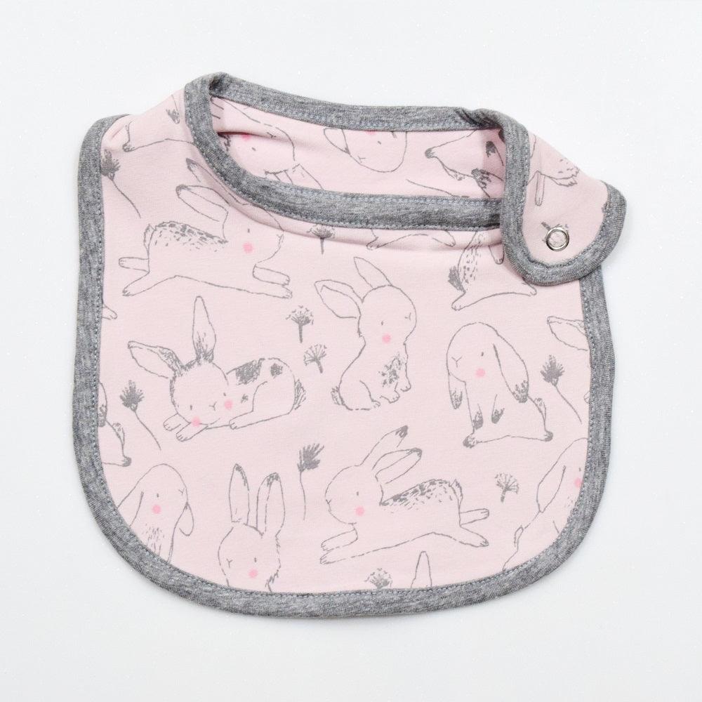 Cotton Bibs Animal Print Set of 2 - Pink & White - Juscubs