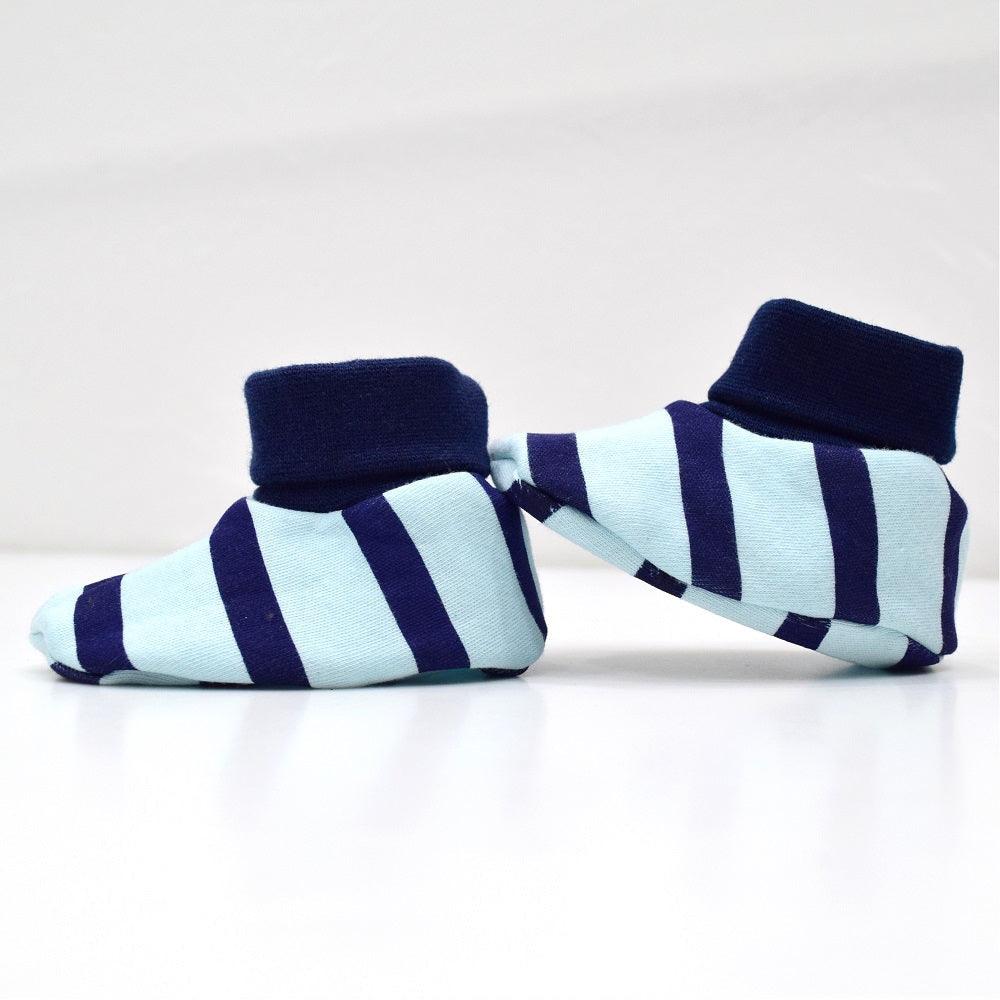 Cotton Bootees (Baby Shoe) Blue - Juscubs