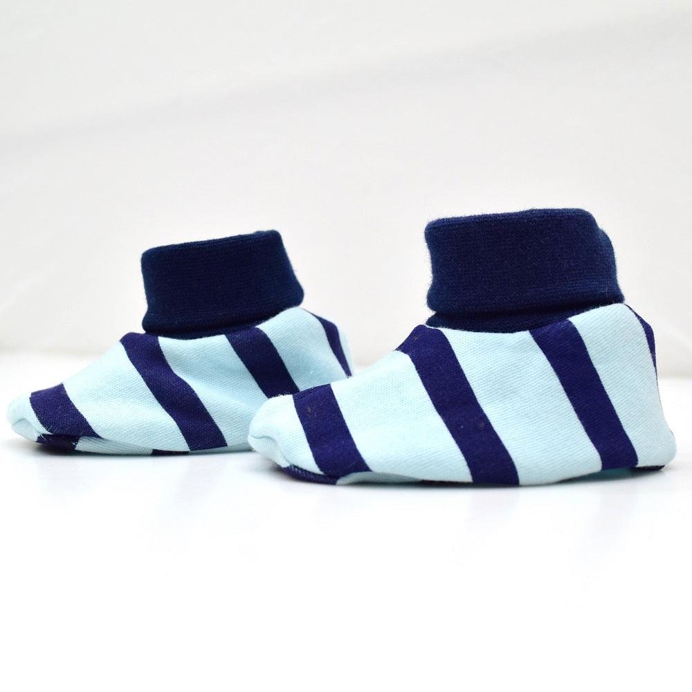 Cotton Bootees (Baby Shoe) Blue - Juscubs
