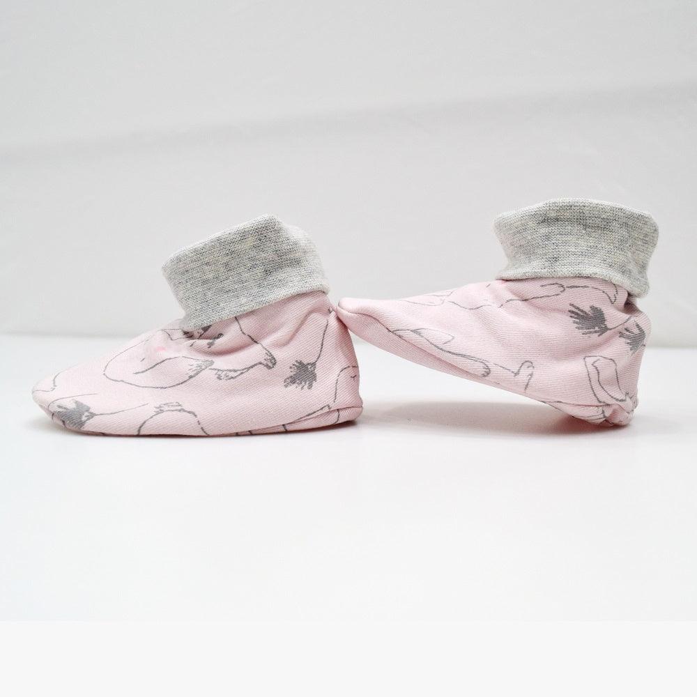 Cotton Bootees (Baby Shoe) Pink - Juscubs