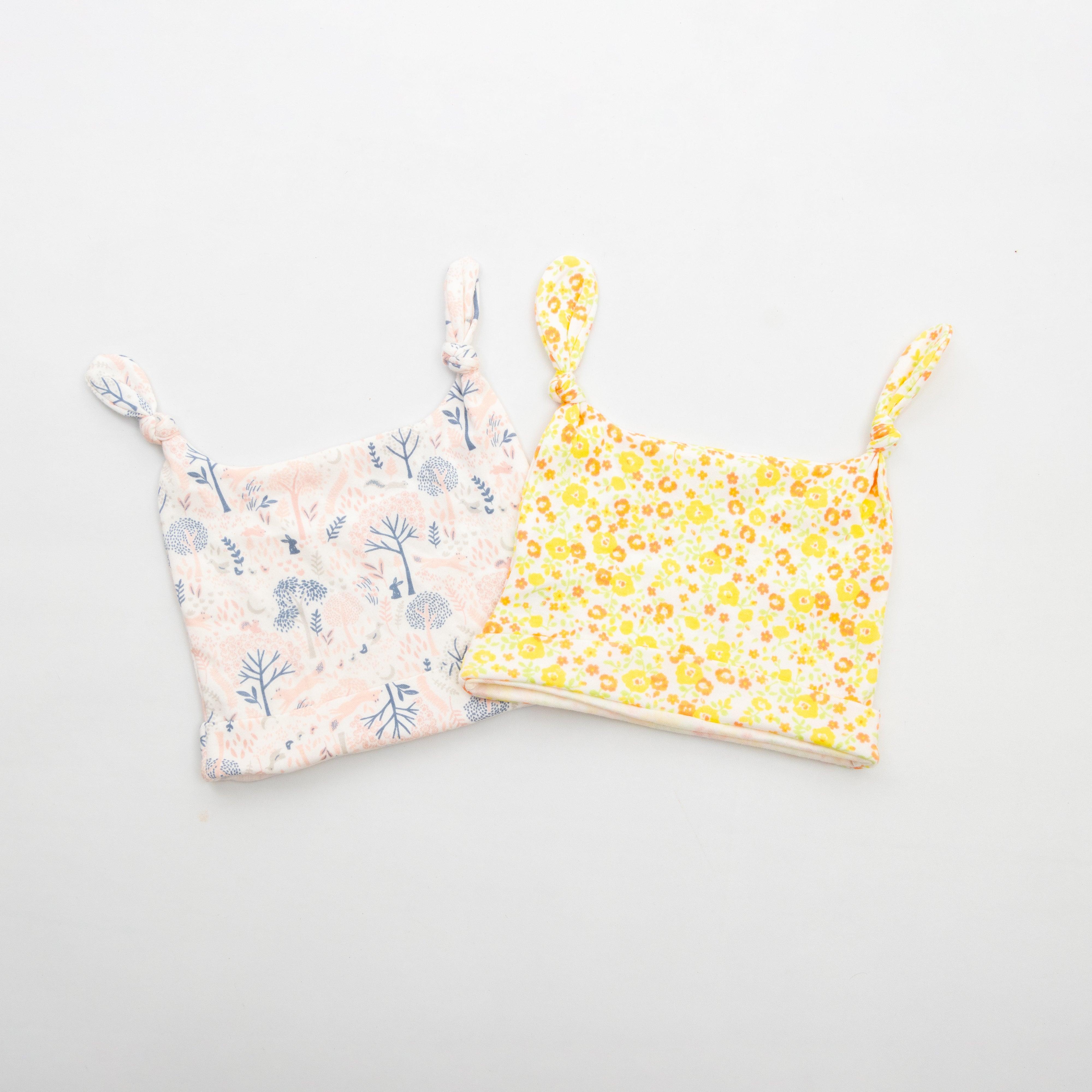 Cotton Print AOP Baby Caps Pack Of 2 - Juscubs