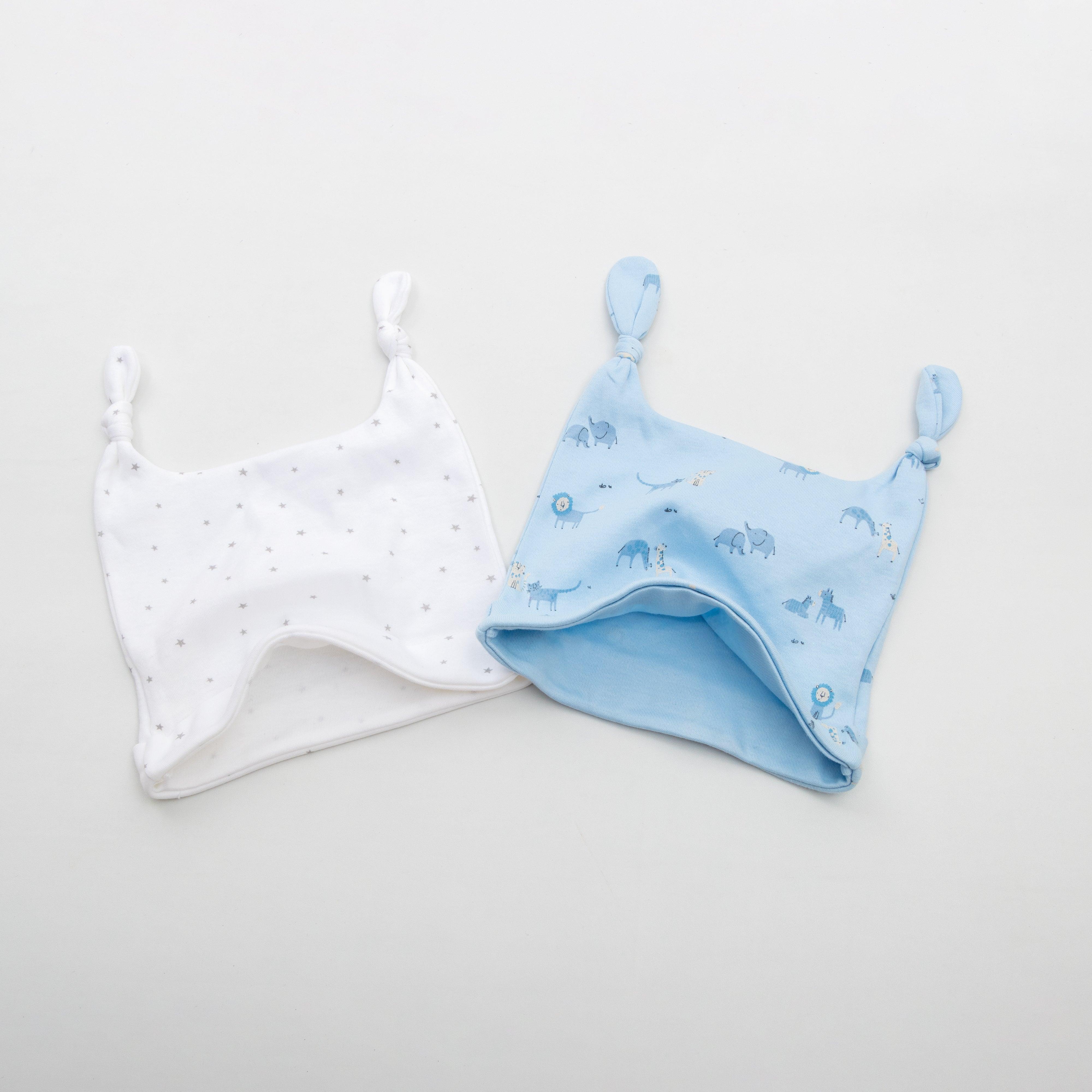 Cotton Printed AOP Baby Caps Pack Of 2 - Juscubs