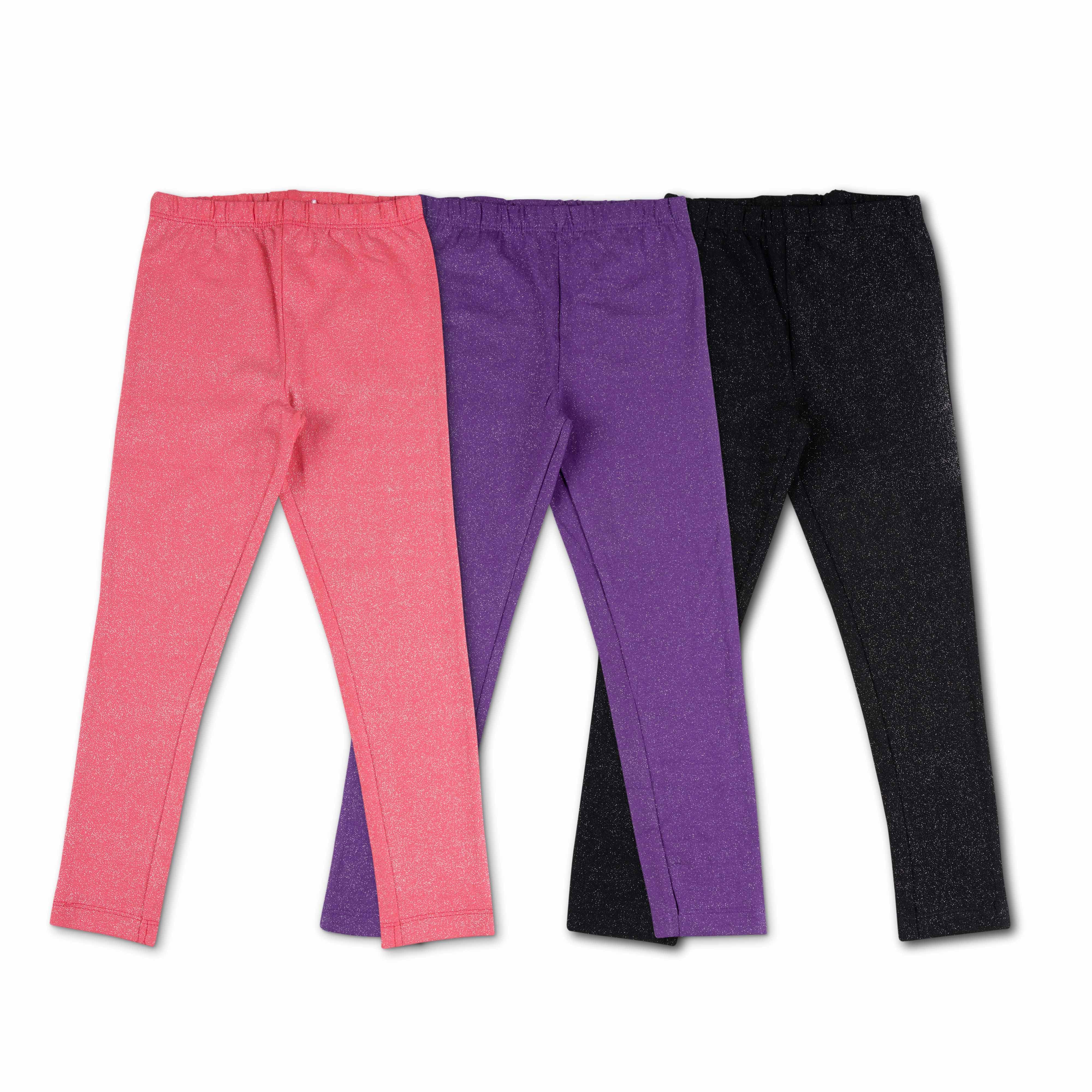 Full Length Knit Lycra Cotton Leggings Pack of 3 - Juscubs