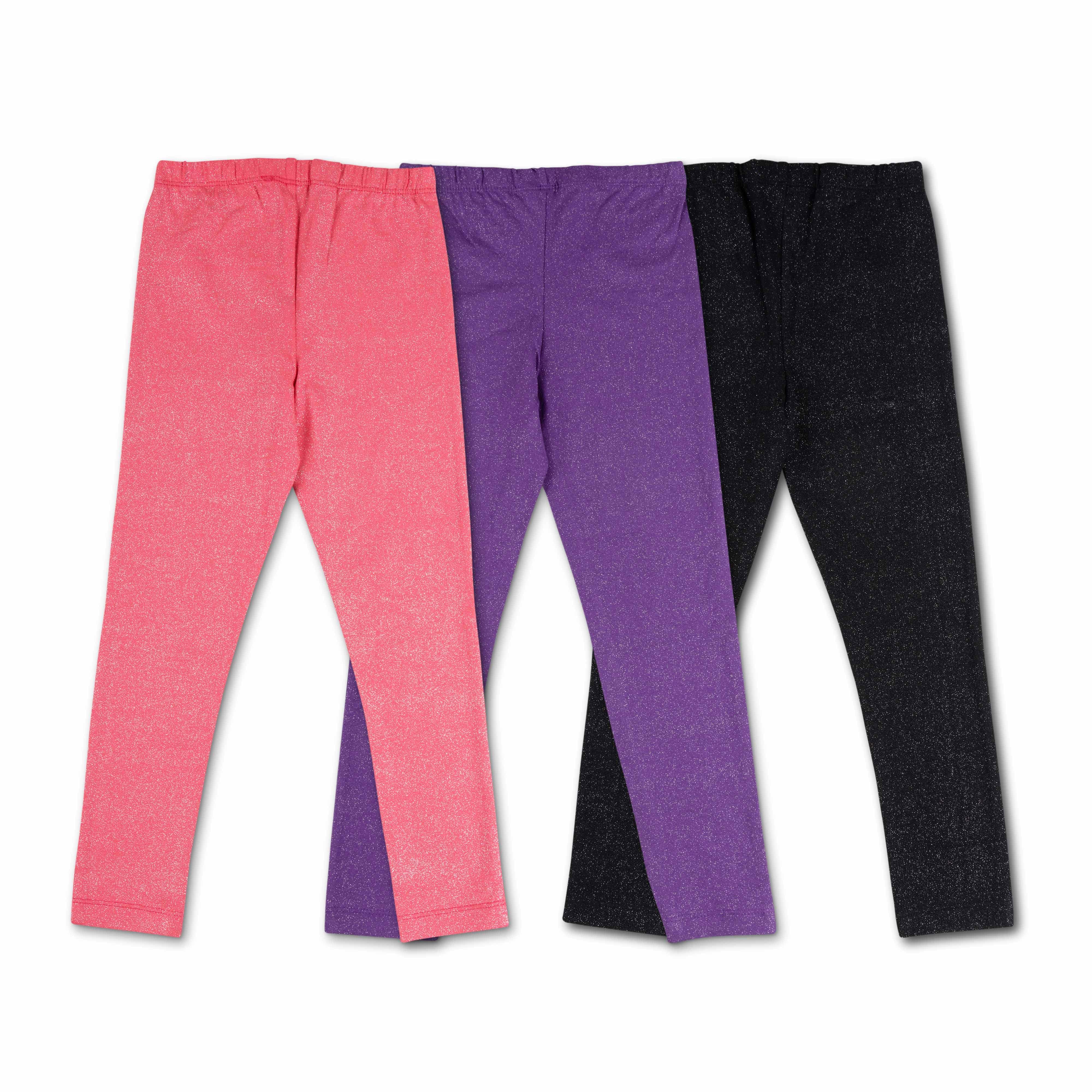 Full Length Knit Lycra Cotton Leggings Pack of 3 - Juscubs