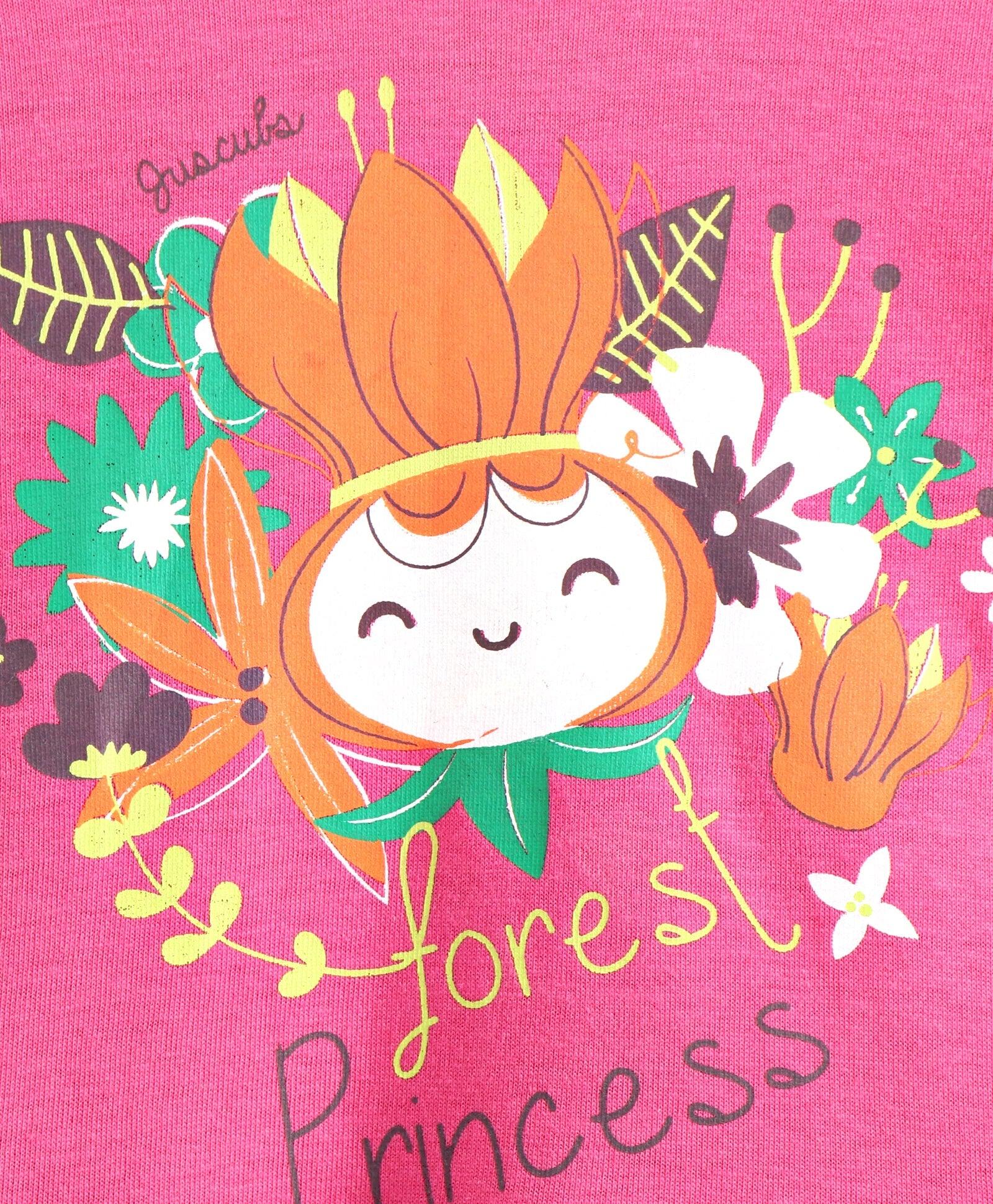 Girls Forest Princess Dress - Green & Pink - Juscubs