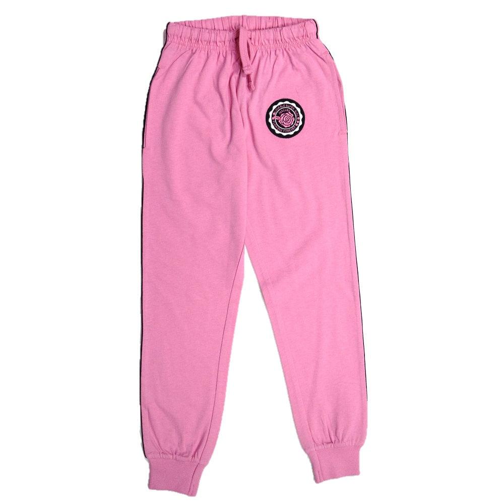 Girls Jogger Rose Embroidery Patch - Pink - Juscubs