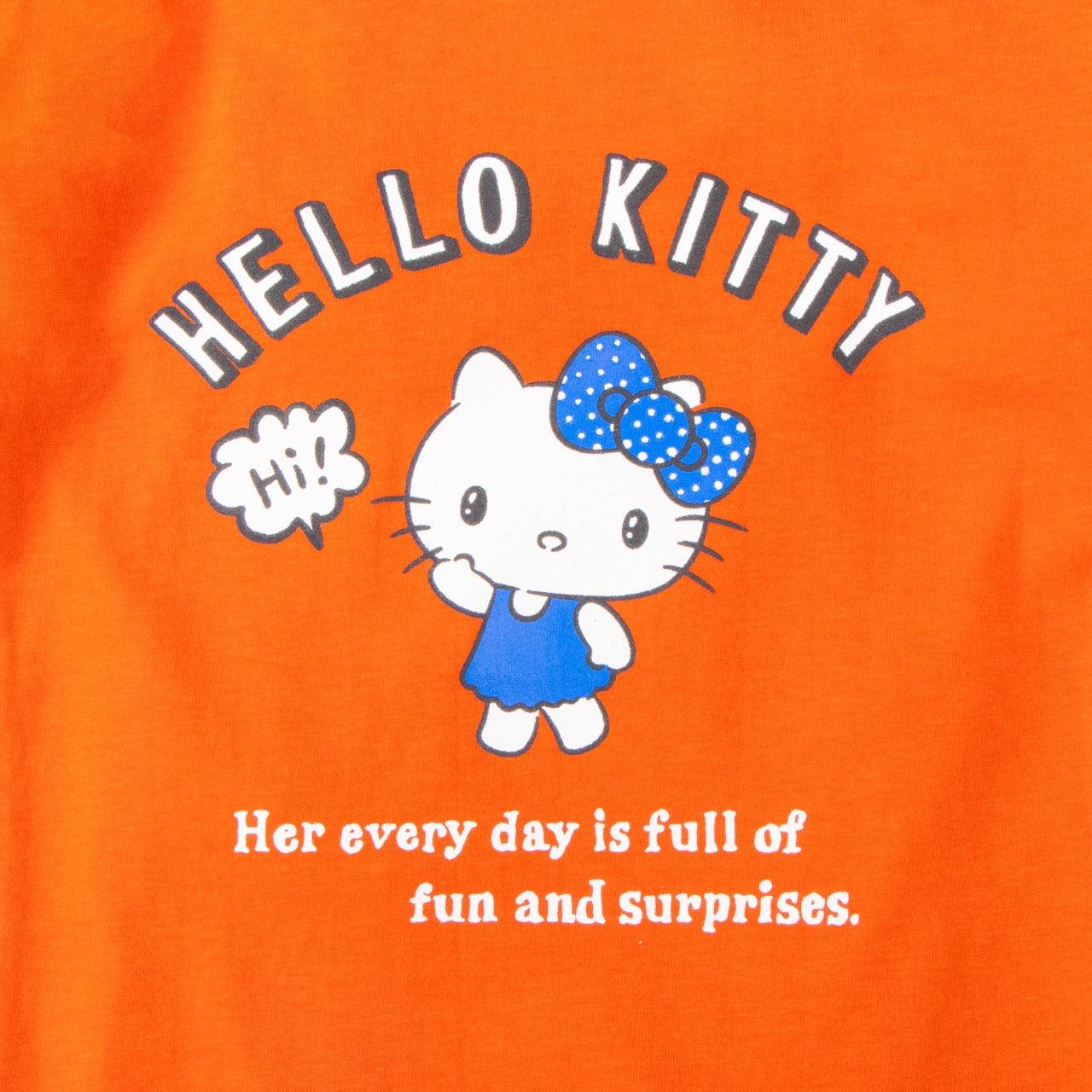 Hello Kitty Half Sleeve Printed Combo Tee - Orange & Blue - Juscubs