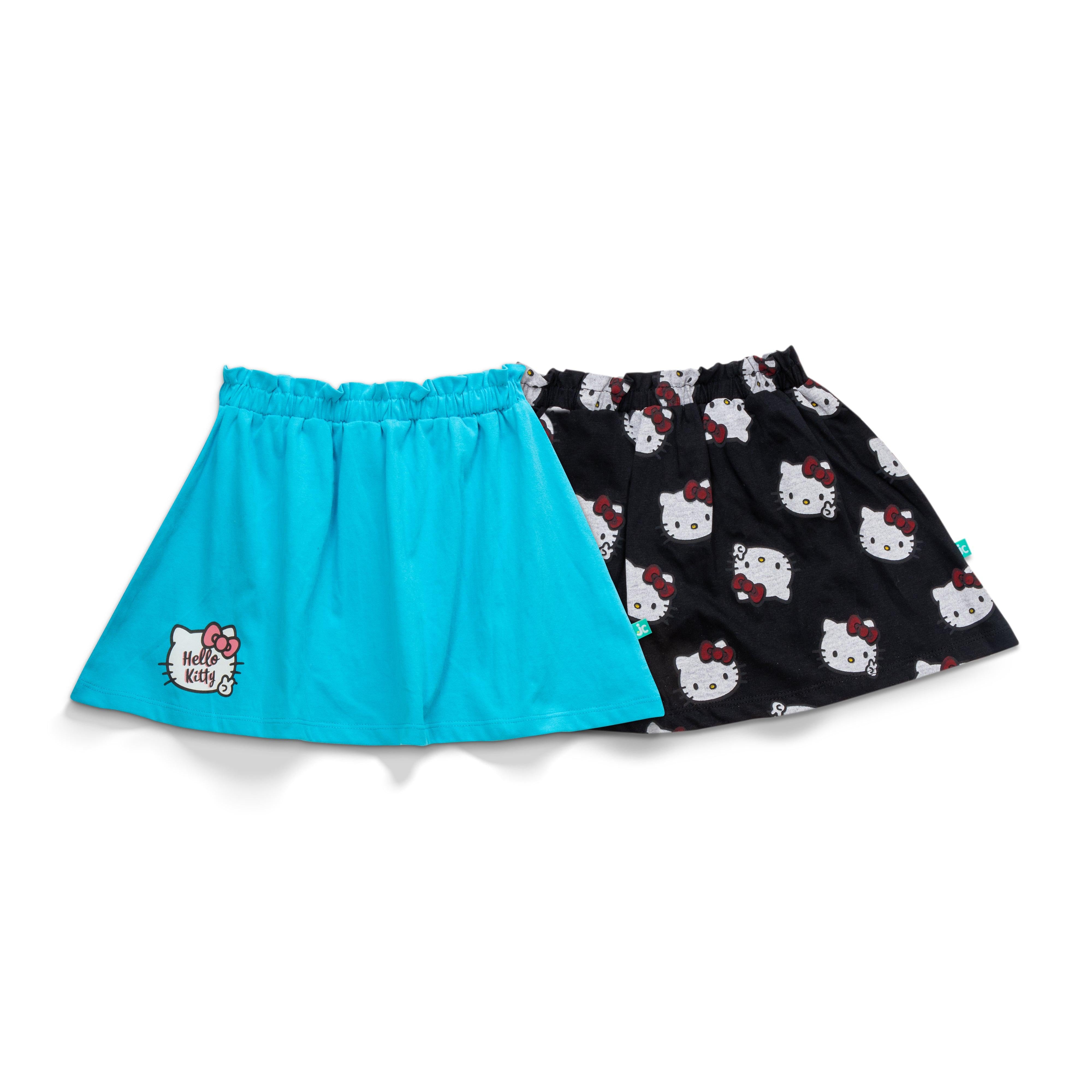 Hello Kitty Skirts Printed Combo Skirts - Blue & Black - Juscubs