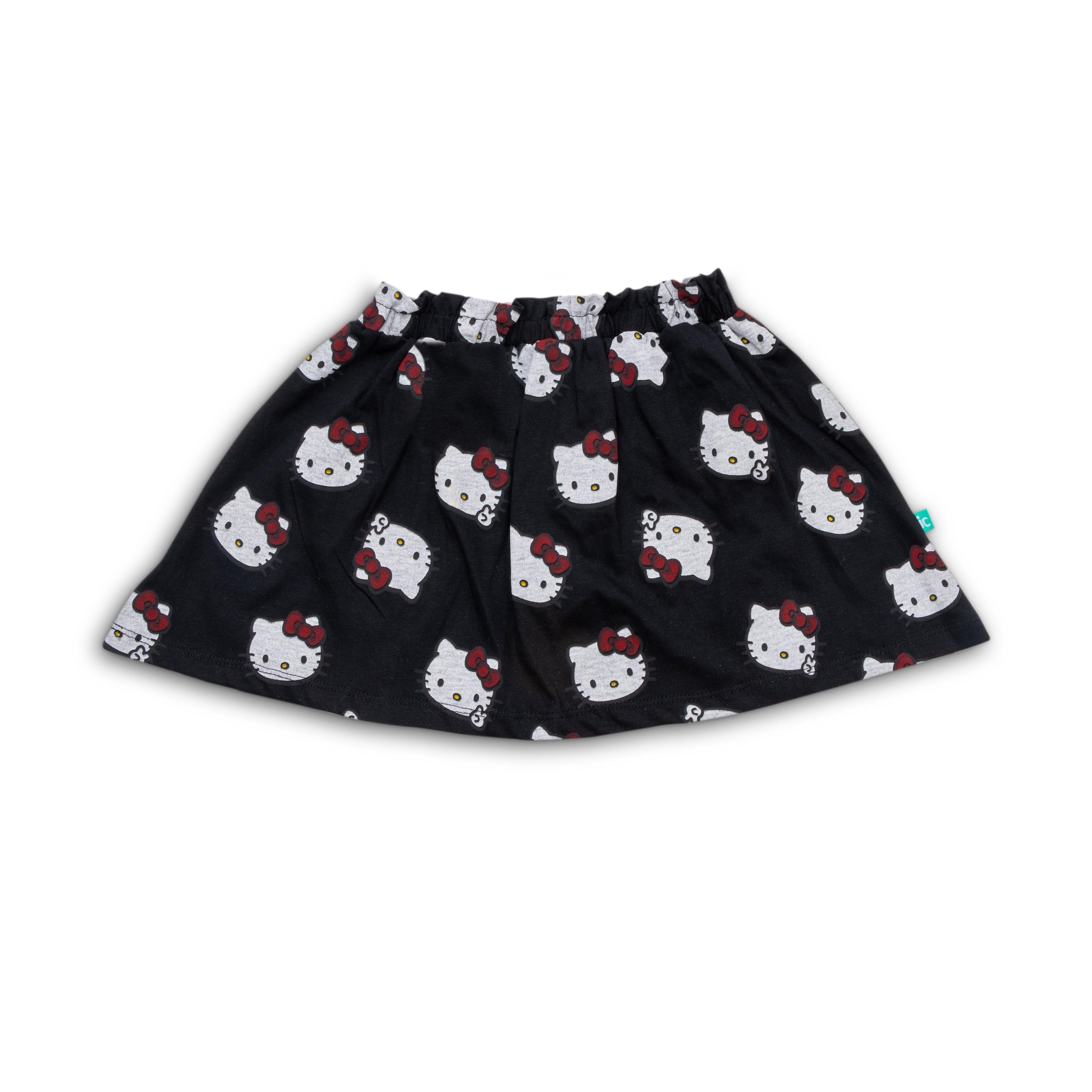 Hello Kitty Skirts Printed Combo Skirts - Blue & Black - Juscubs