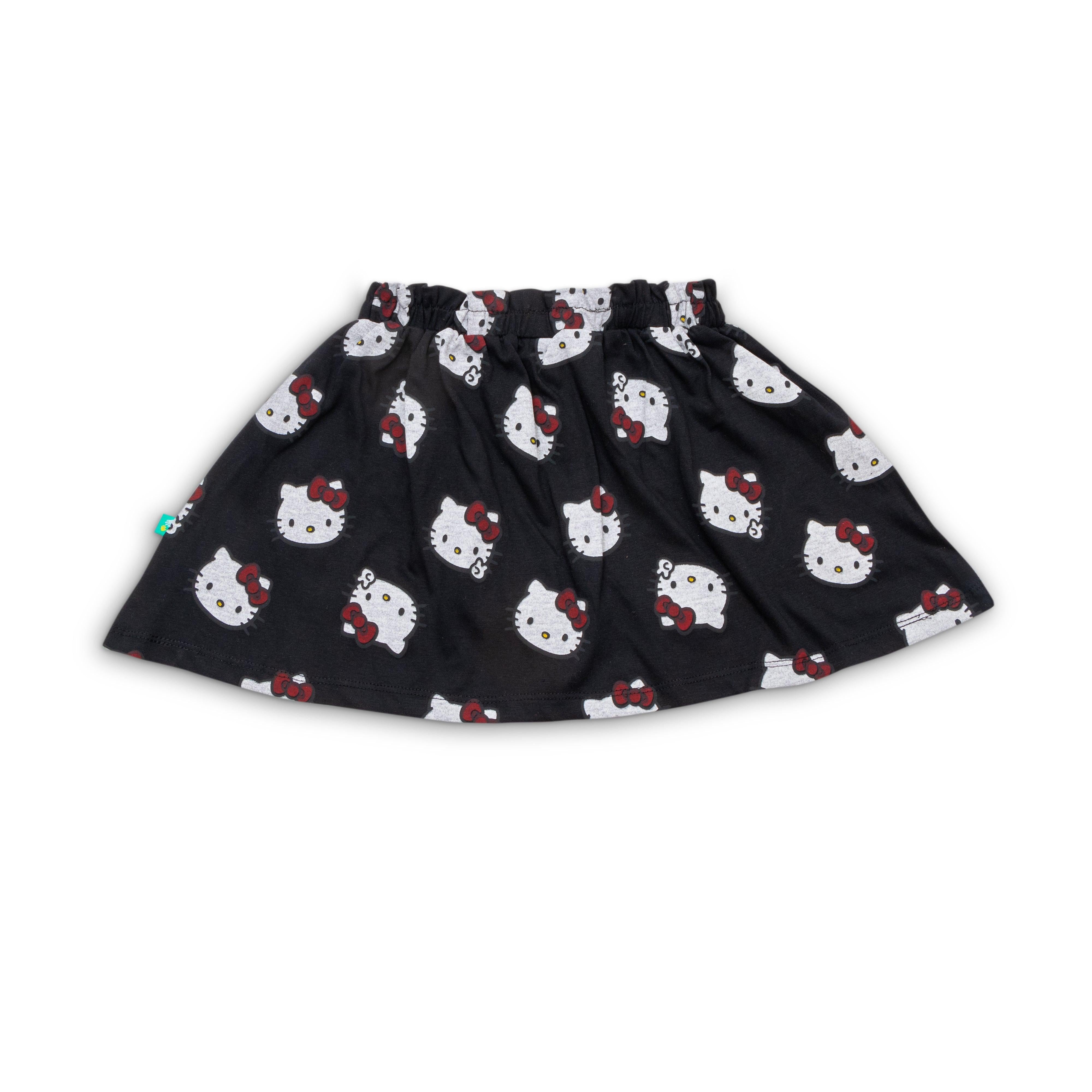 Hello Kitty Skirts Printed Combo Skirts - Blue & Black - Juscubs