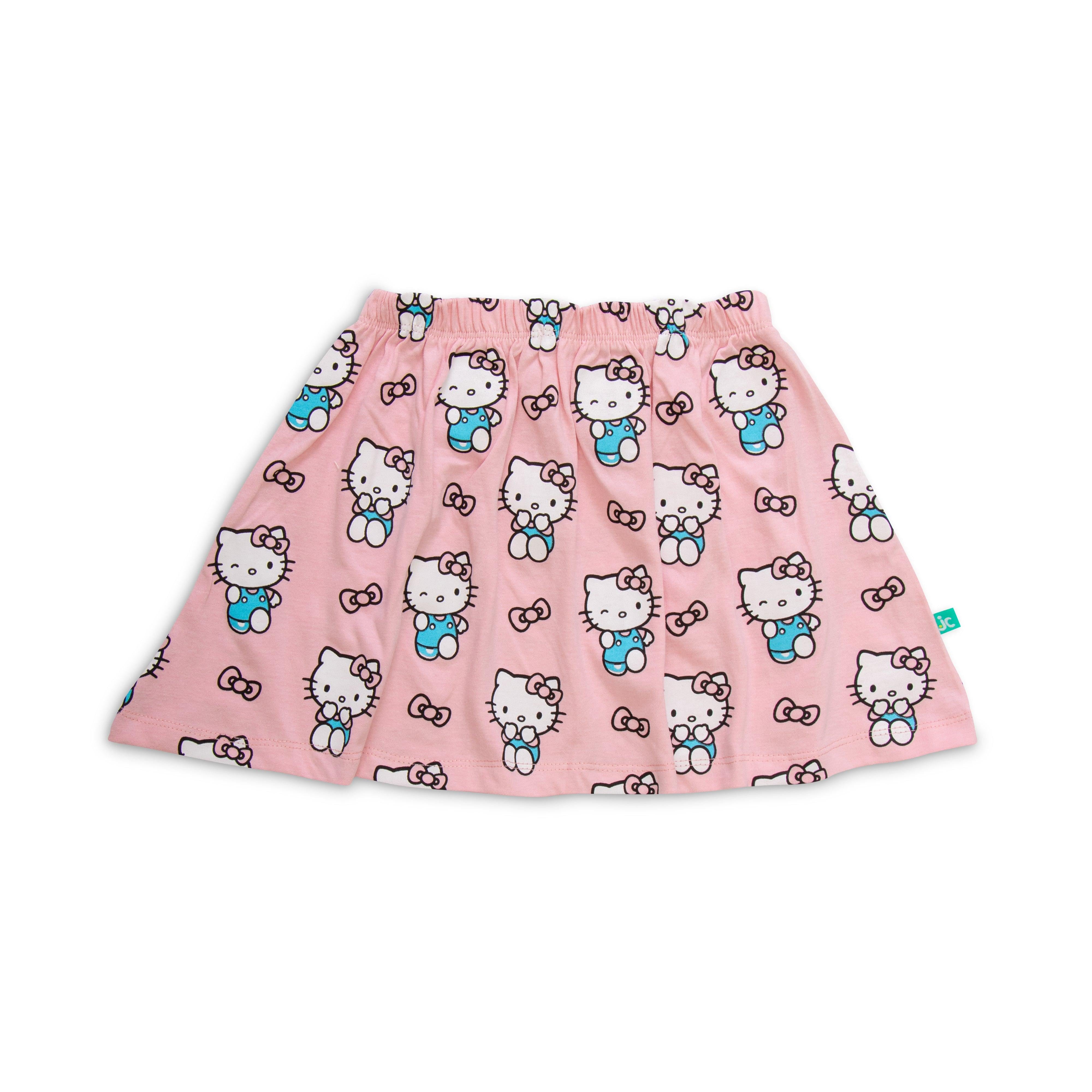 Hello Kitty Skirts Printed Combo Skirts - Pink & Red - Juscubs