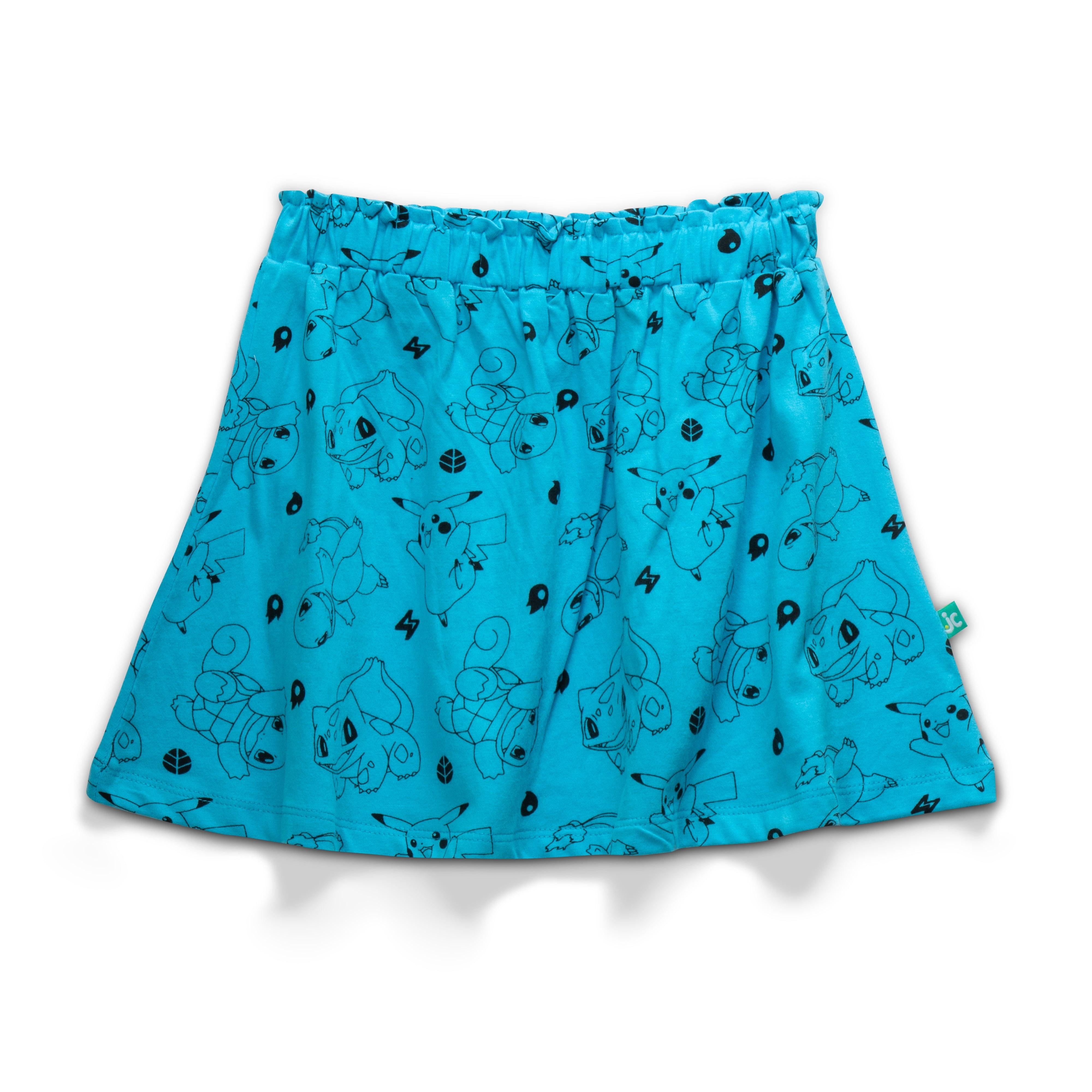 Pokemon Girls AOP & Printed Skirts Combo - Blue & Black - Juscubs