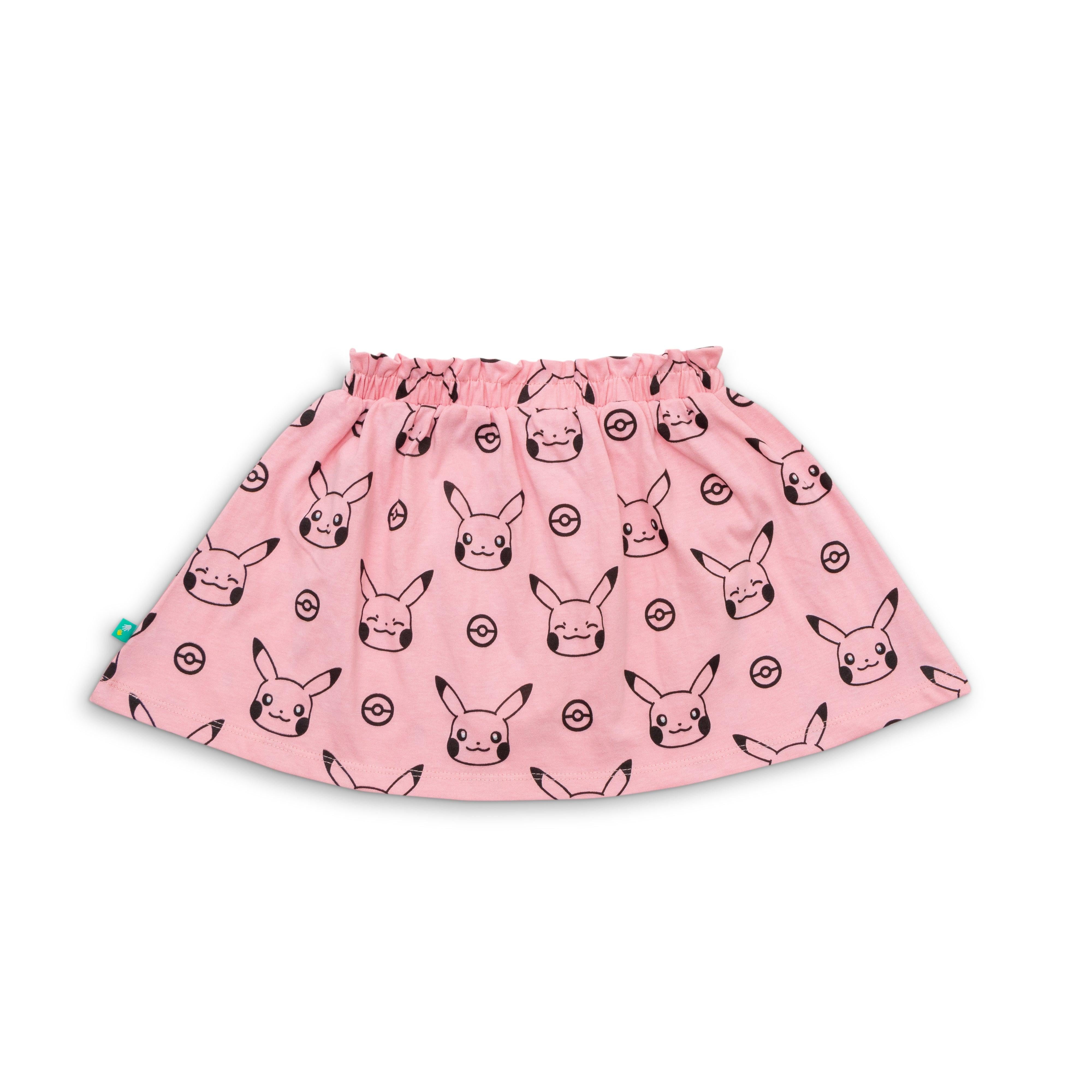 Pokemon Girls AOP & Printed Skirts Combo - Pink & Yellow - Juscubs