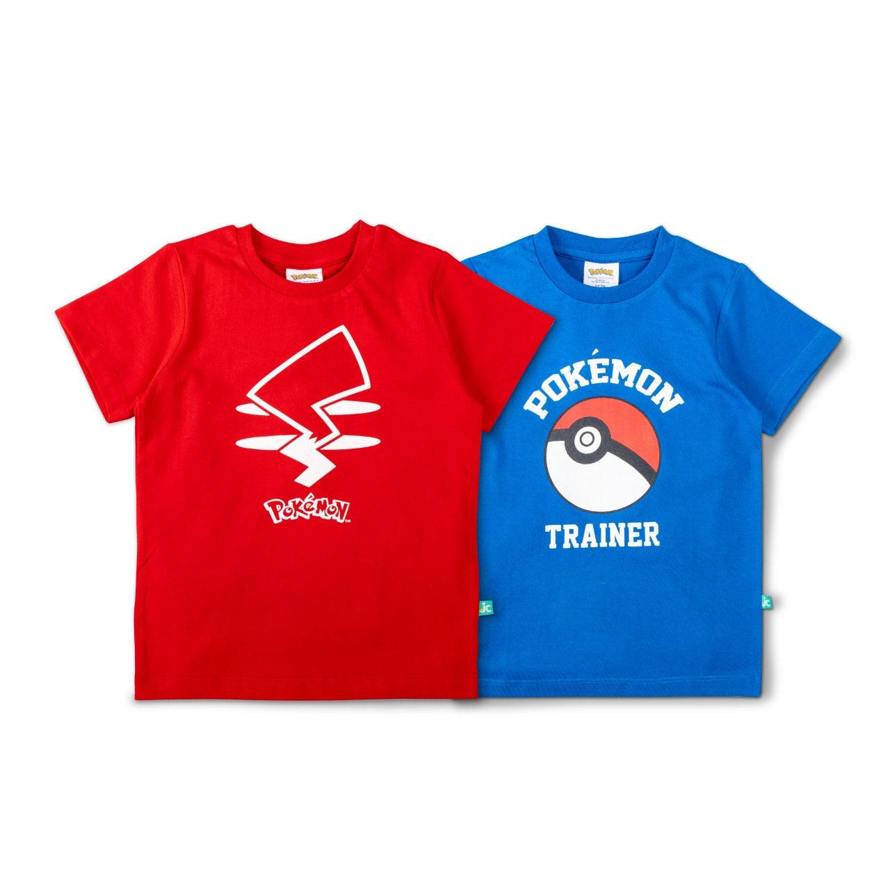 Pokemon Half Sleeve T-Shirt Boys Combo - Red & Blue Combo - Juscubs
