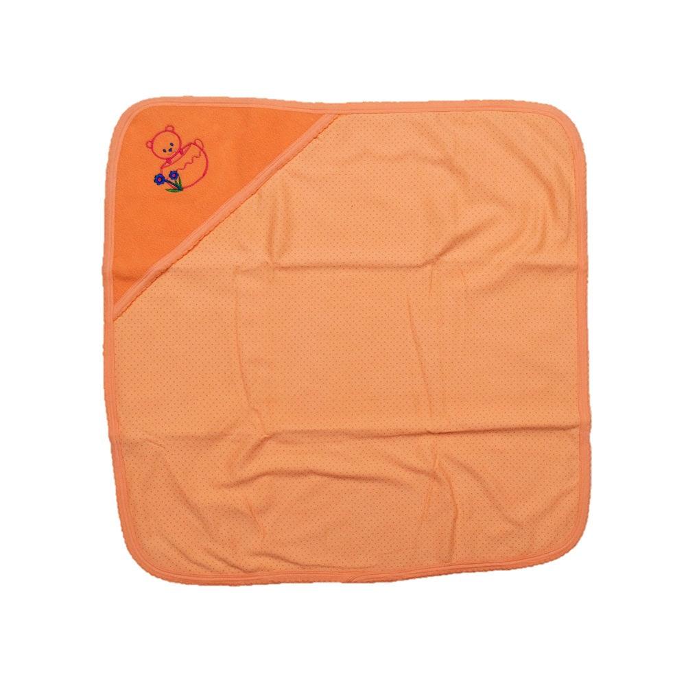 Super Baby Wrap Combination of Fast Dry & Baby Wrap Hooded - Teddy - Orange - Juscubs